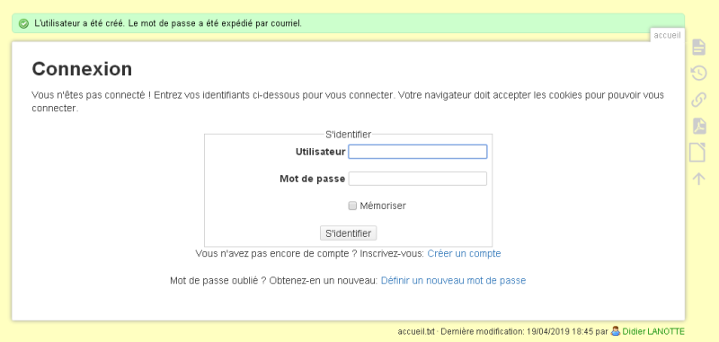 Inscription validée